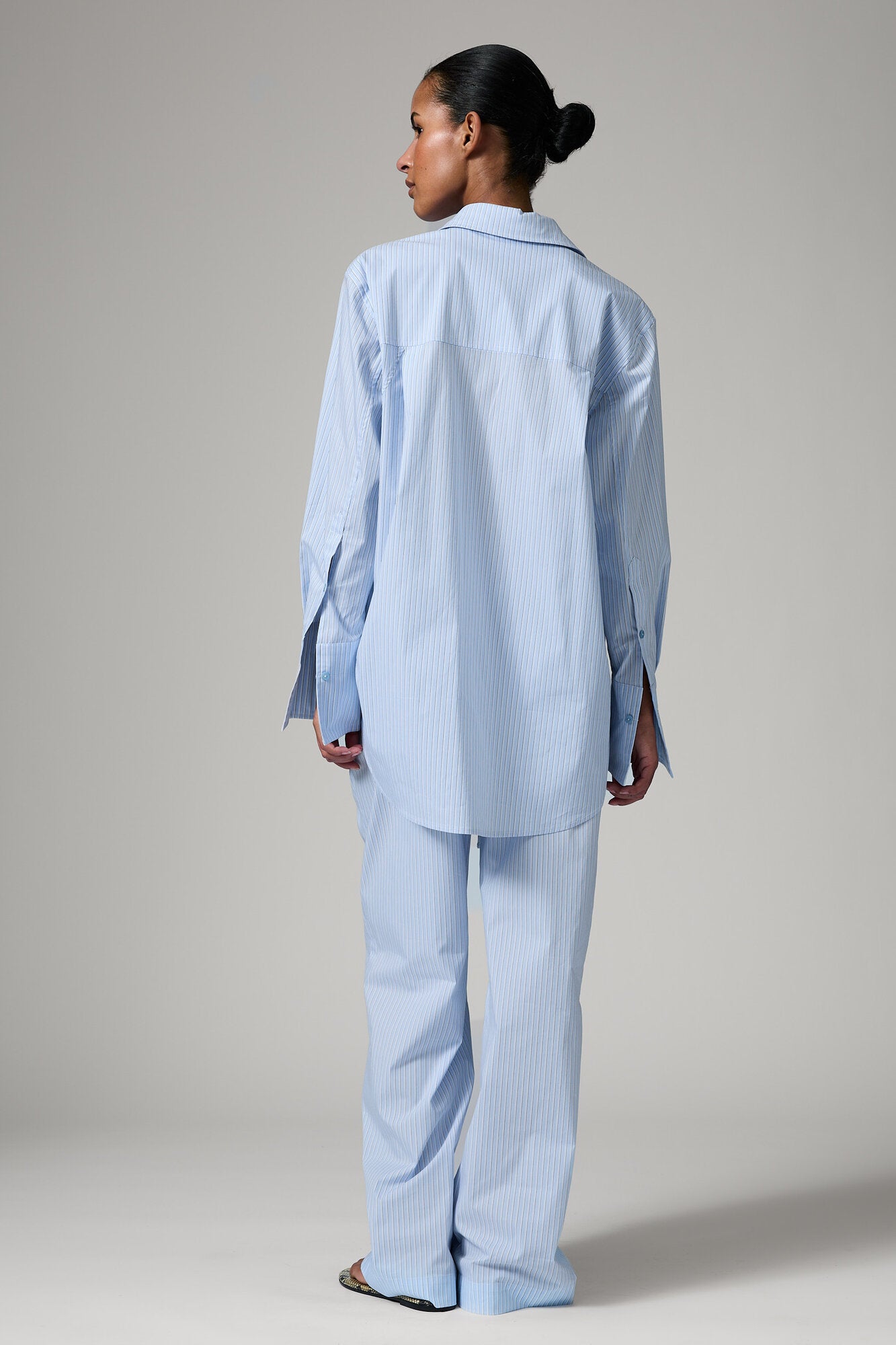 Zena Daylounge Stripe bukser - Chambray Blue